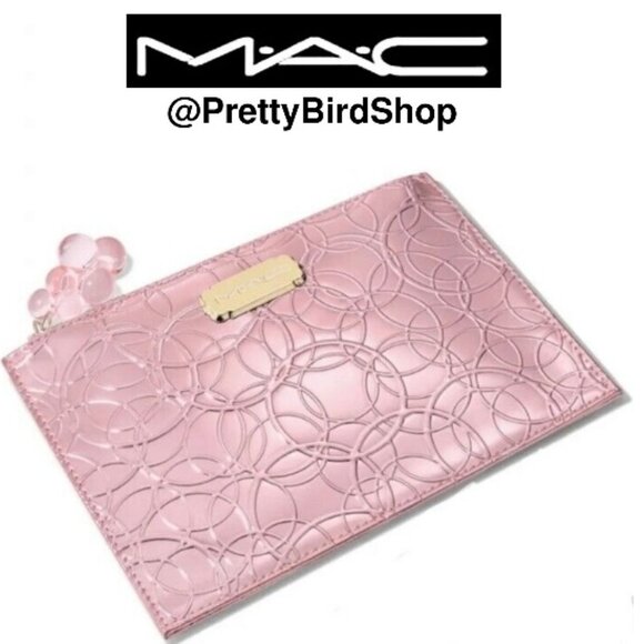 Last one! MAC clutch pink metallic makeup case bag NEW envelope Limited Edition - Picture 2 of 6
